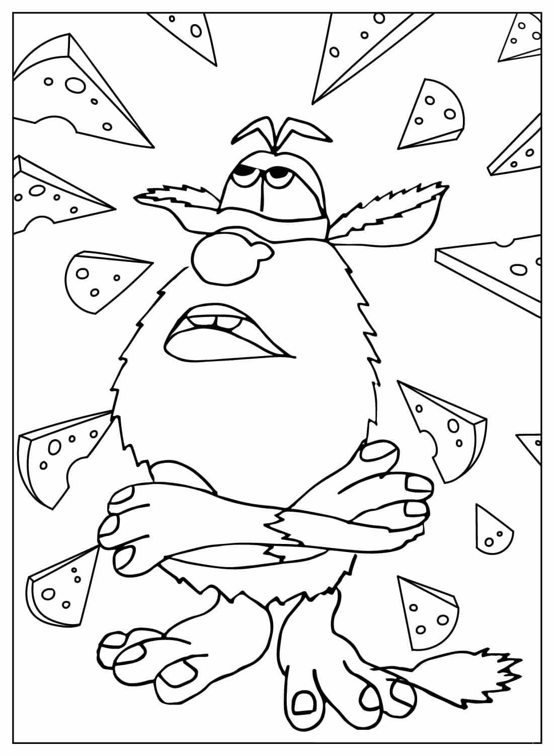 Fisa de colorat cu Booba si branza 13